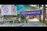 A triage system set up at Siem Reap Provincial Hospital on March 2020 after identifying a case-contact who tested positive for COVID-19. CDC Global